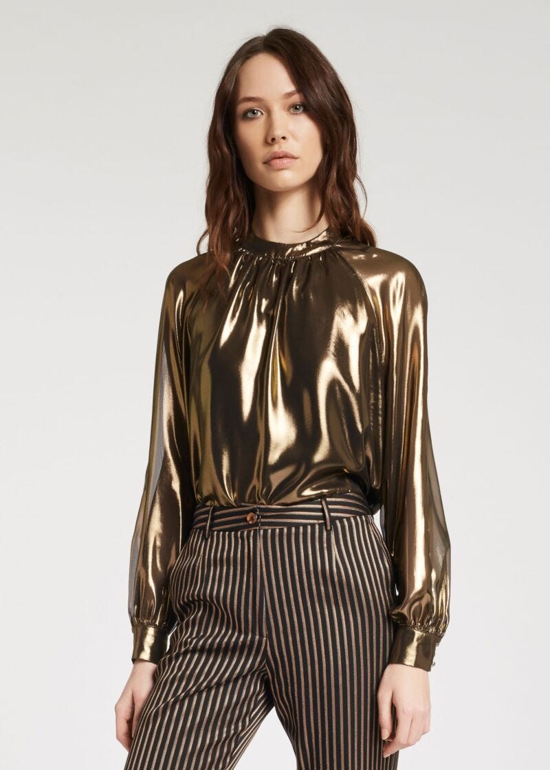 Blouse en georgette lamée