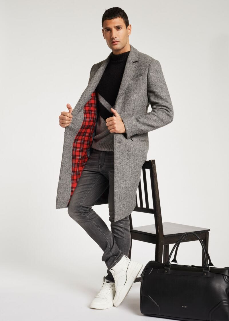 Manteau à rayures craie