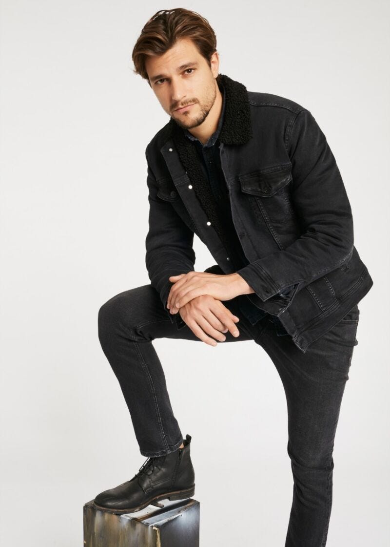Chemise en denim foncé 