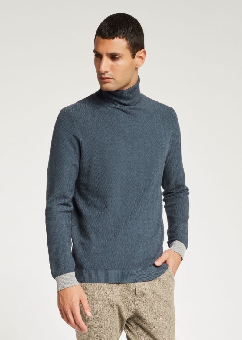 Jumper with contrasting cuffs