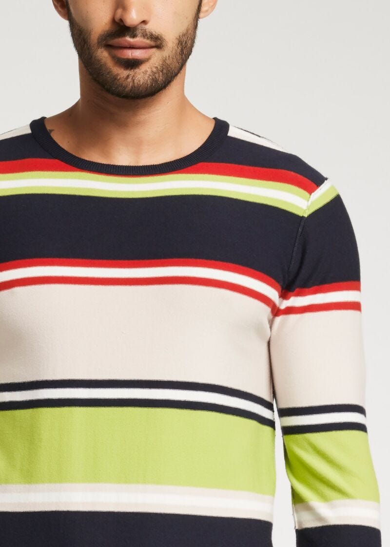 Jumper with intarsia stripes