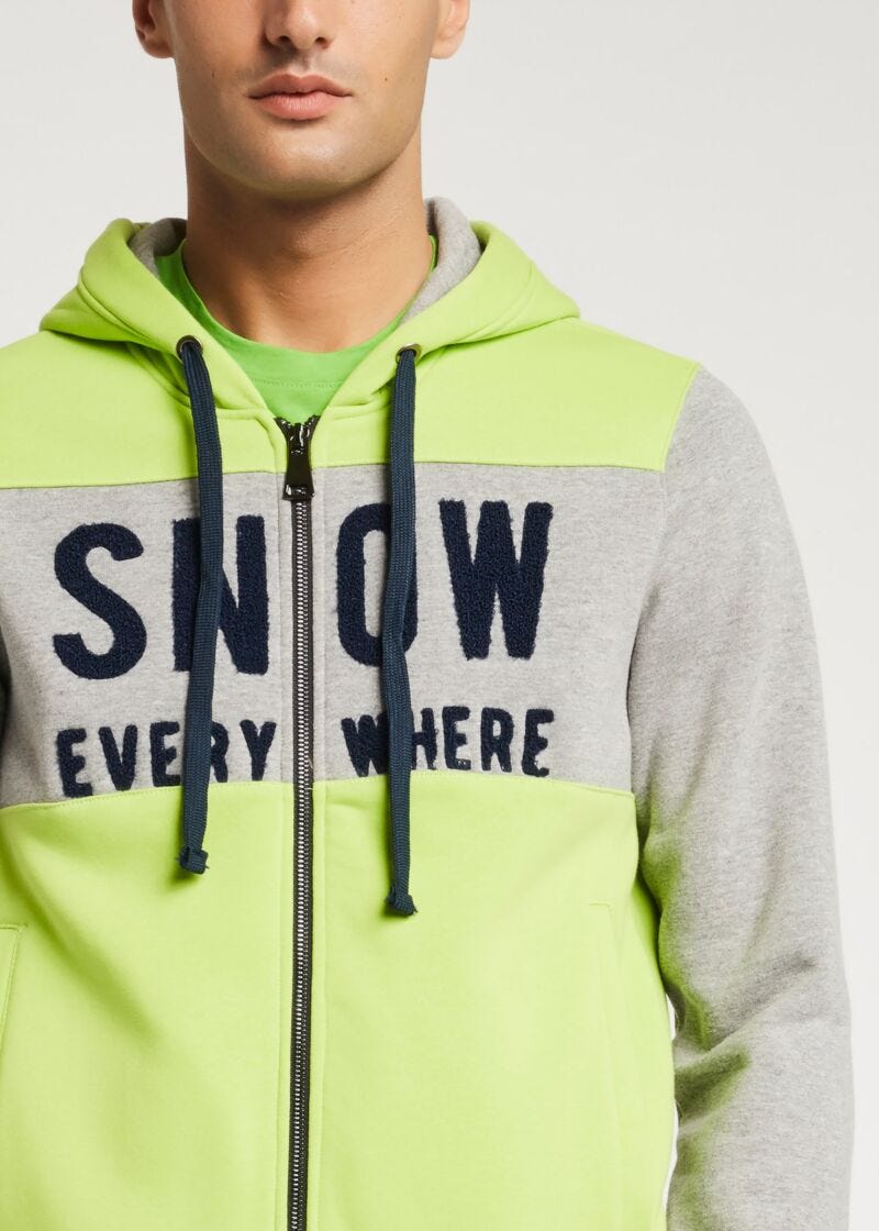 Sweat-shirt avec motifs intarsia fluo