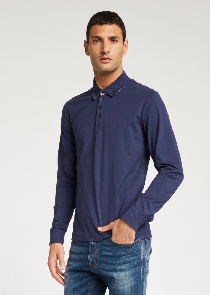 Cotton jersey polo shirt