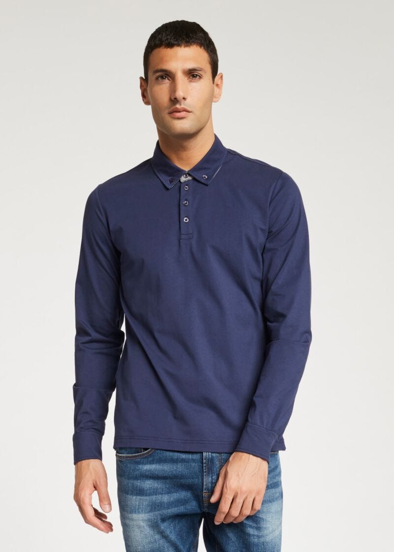 Cotton jersey polo shirt