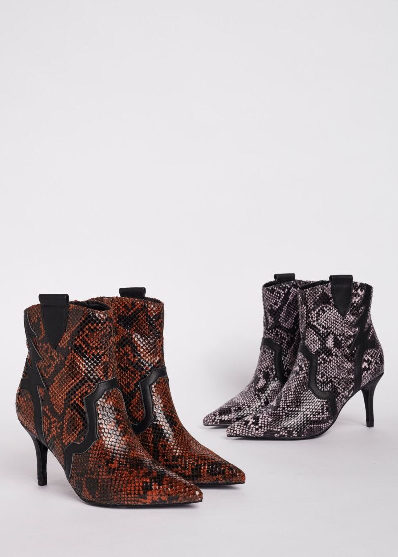 Bottines en cuir écologique
