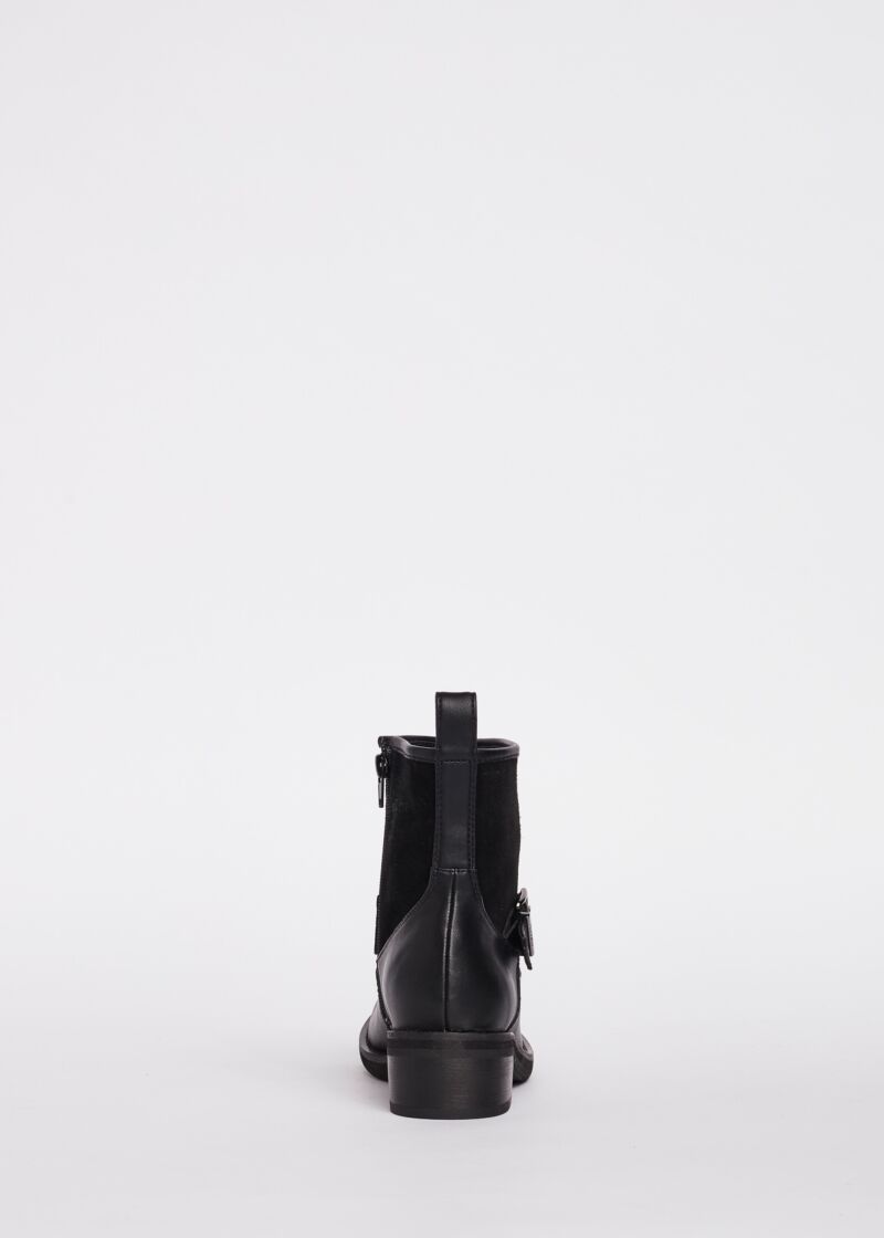 Bottines de motard en cuir 