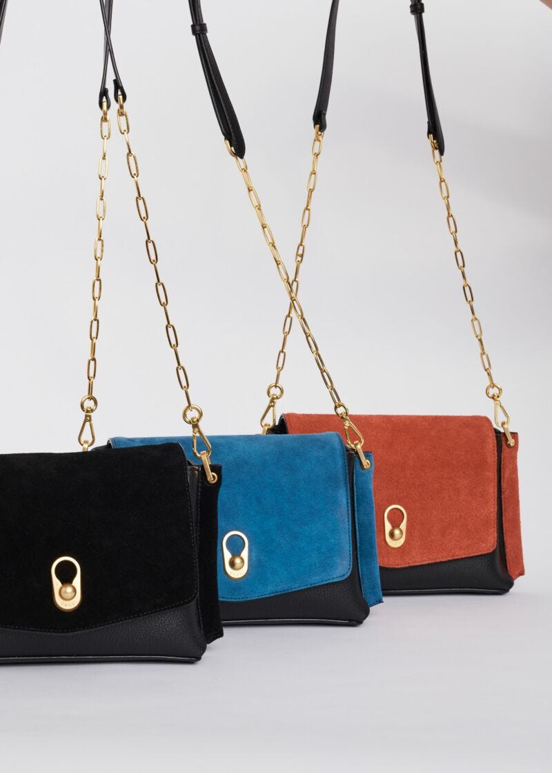 Two-tone crossbody bag