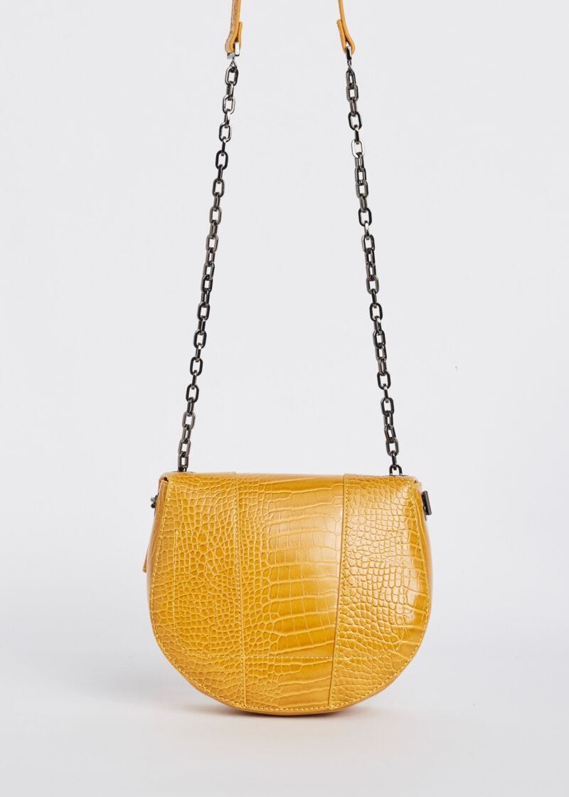 Sac porté croisé à imprimé croco