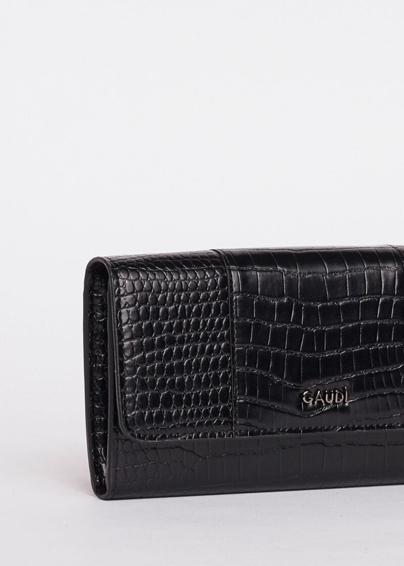 Portefeuille avec imprimé croco