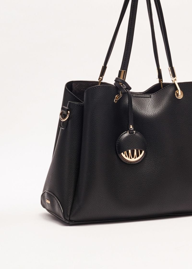 Leather-effect top handle bag