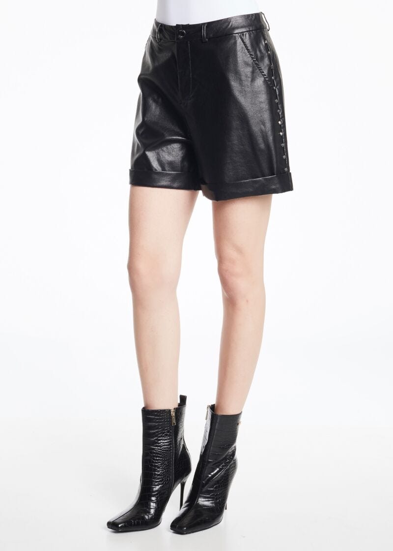 Eco leather shorts