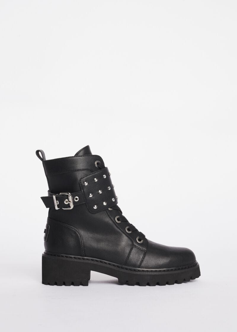 Studded combat boots