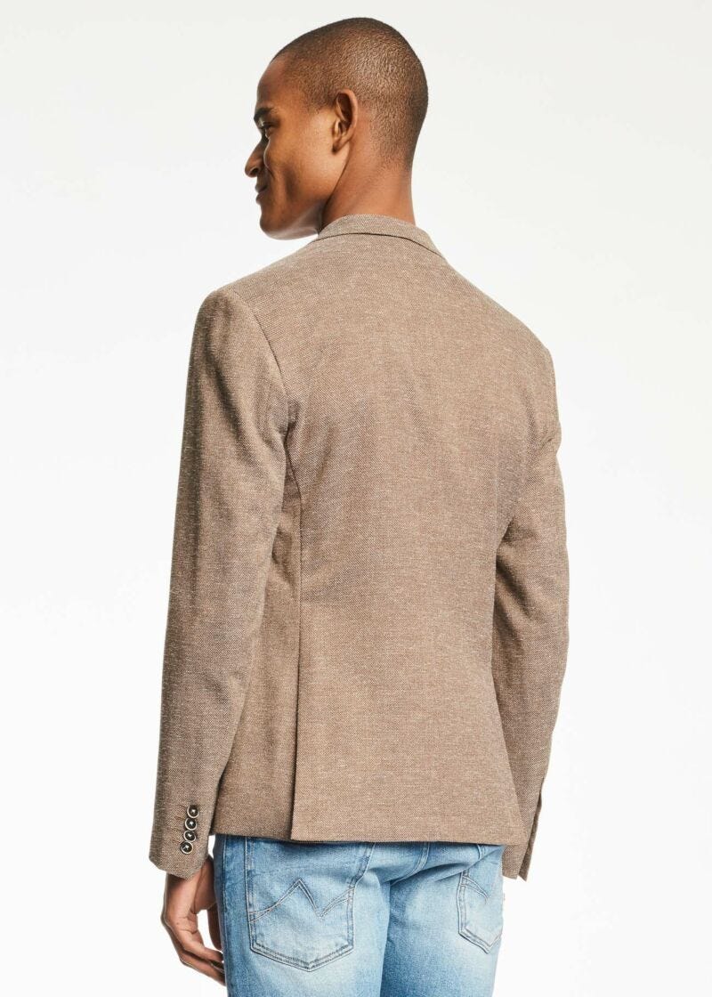 Stretch linen blend blazer 