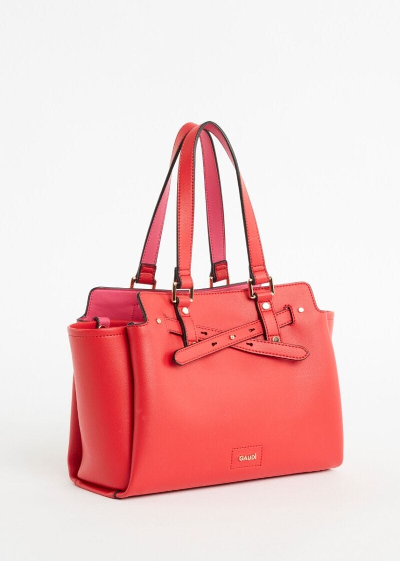 Faux leather shopper 