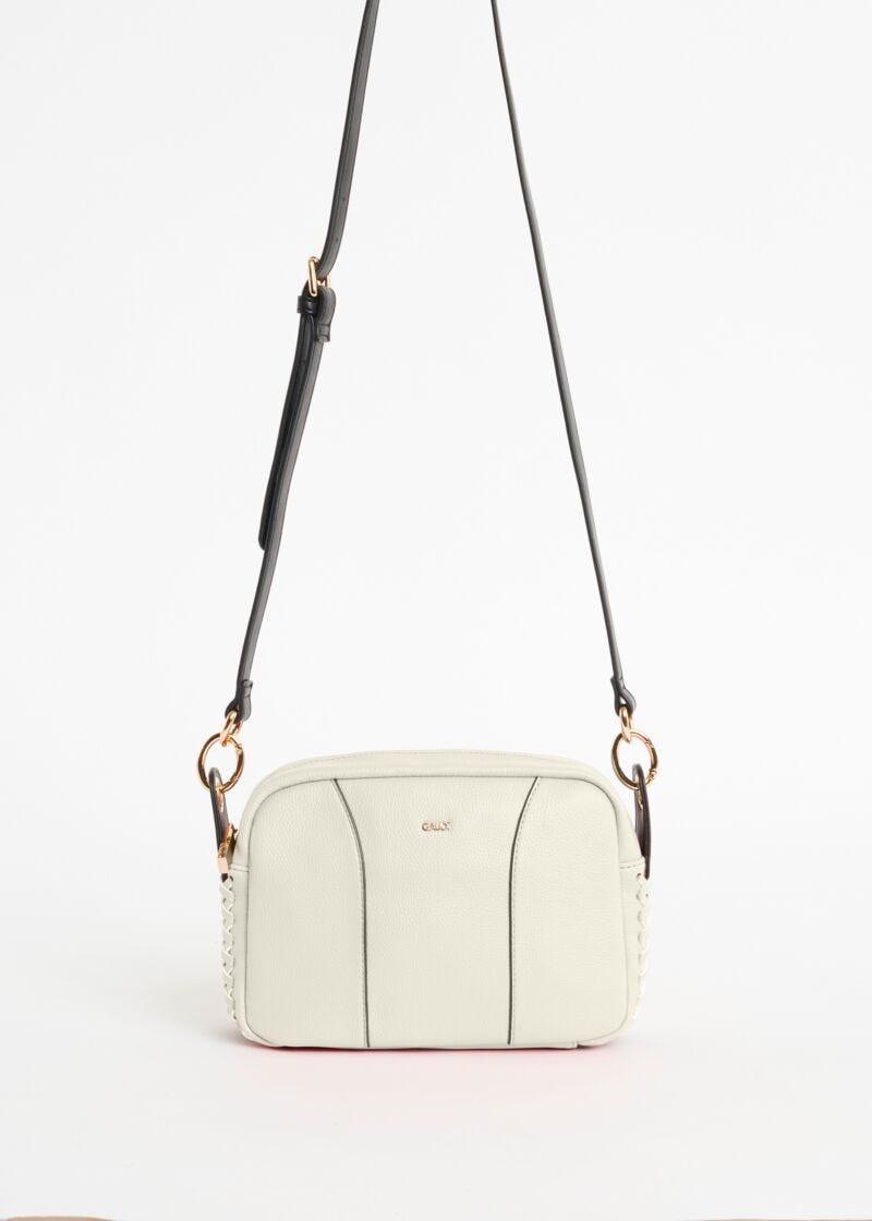 Crossbody bag with woven details 