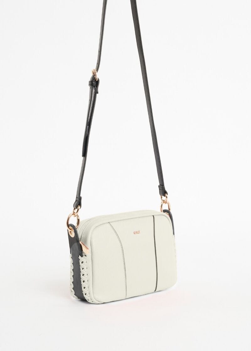 Crossbody bag with woven details 