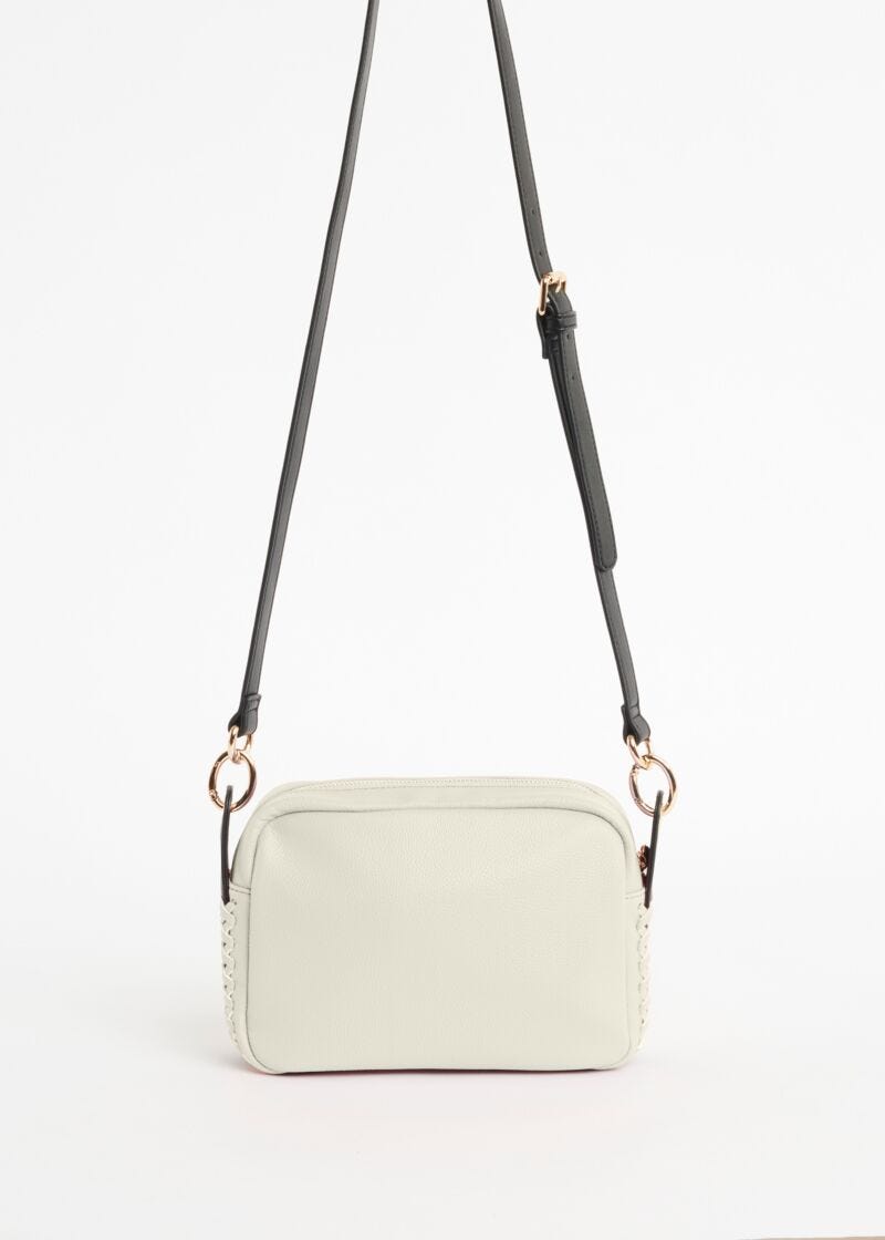 Crossbody bag with woven details 