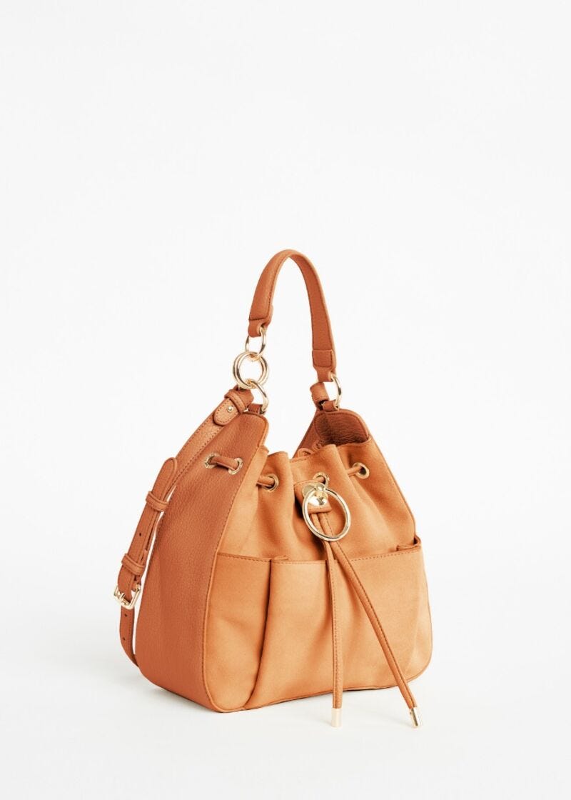 Faux leather bucket bag 