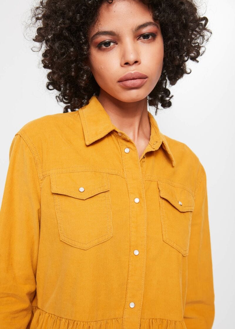 Corduroy shirt dress