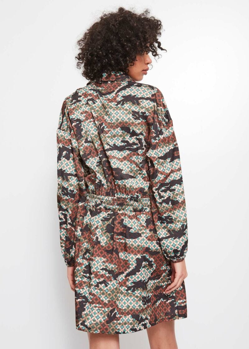 Twill dress with print