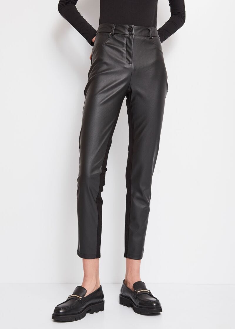 Faux leather trousers