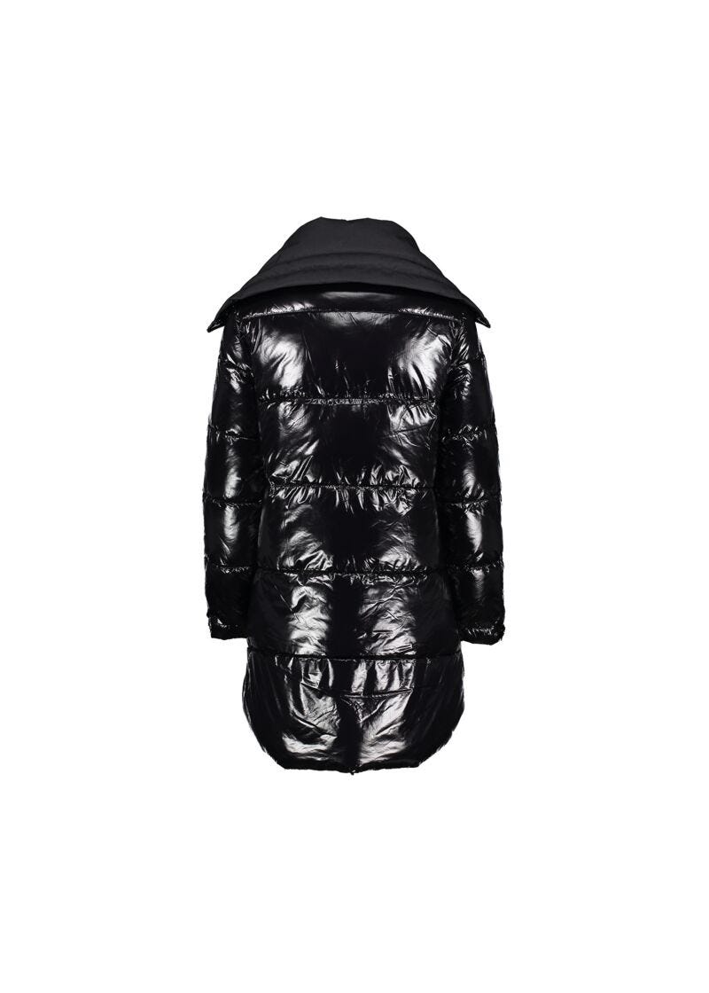 Down jacket with striped quilting Black