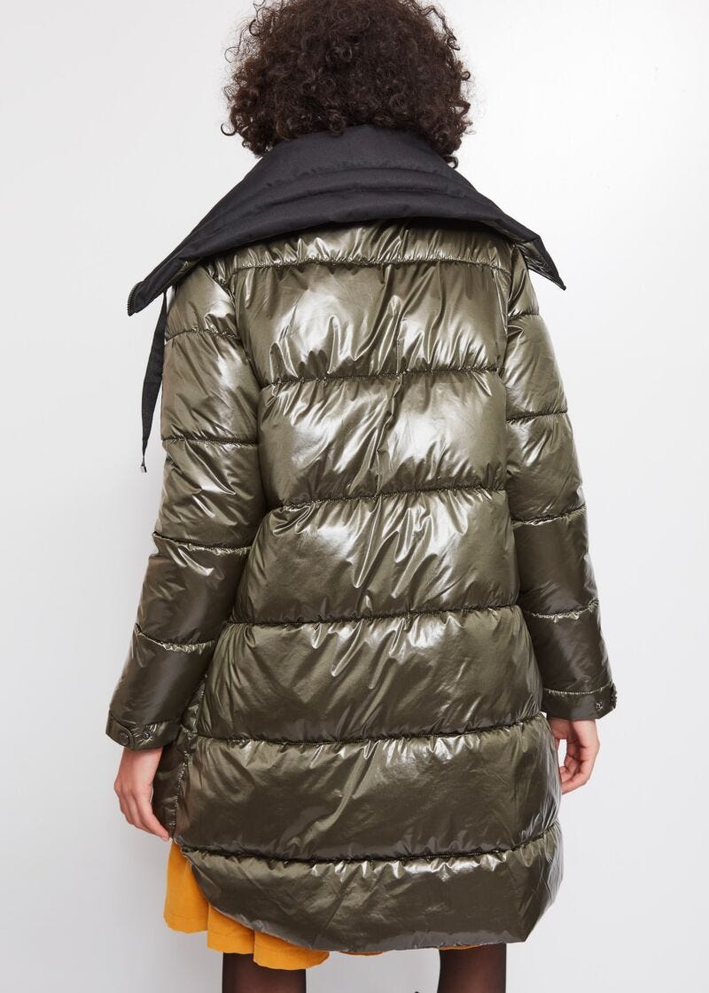 Down jacket with striped quilting