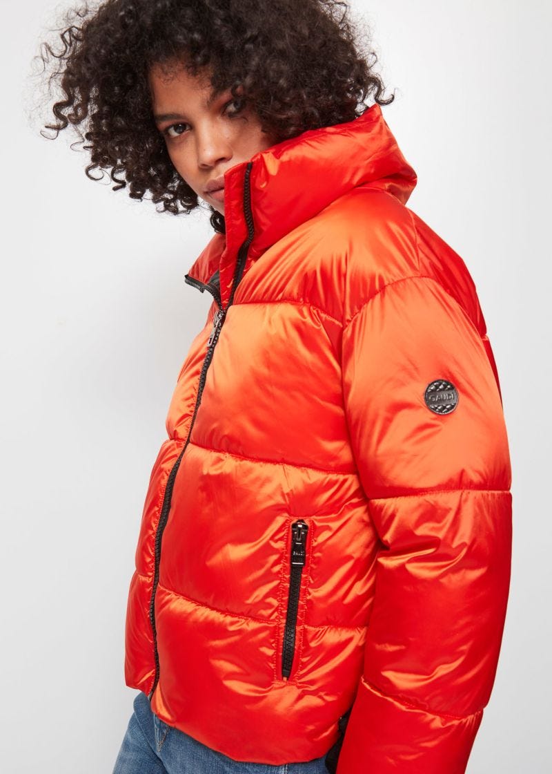 Down jacket with high neck
