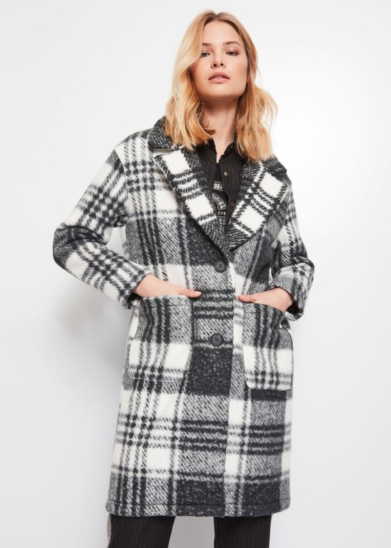 Check discount boucle coat