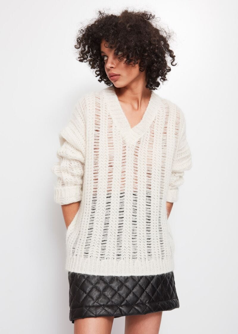 Pull en mélange de laine et mohair