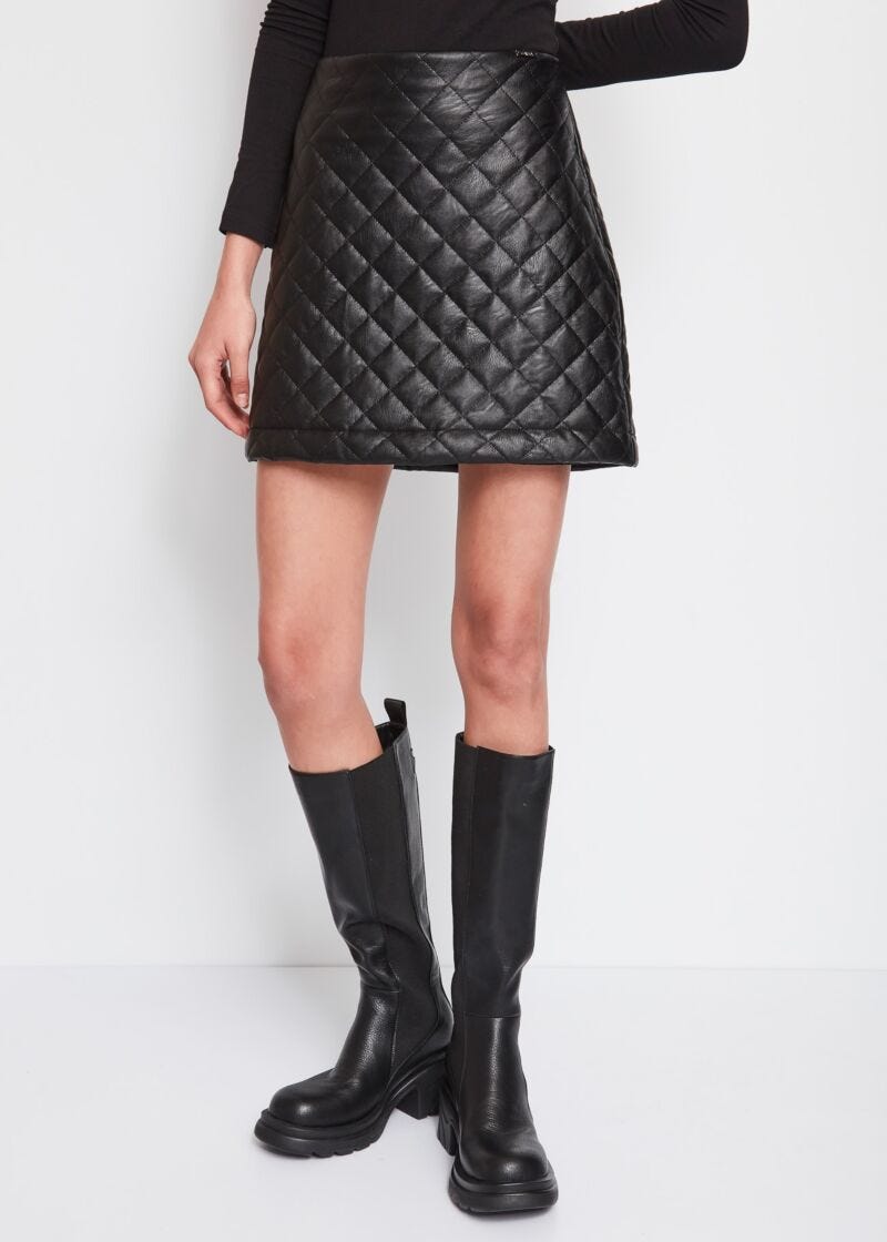 Faux leather mini skirt