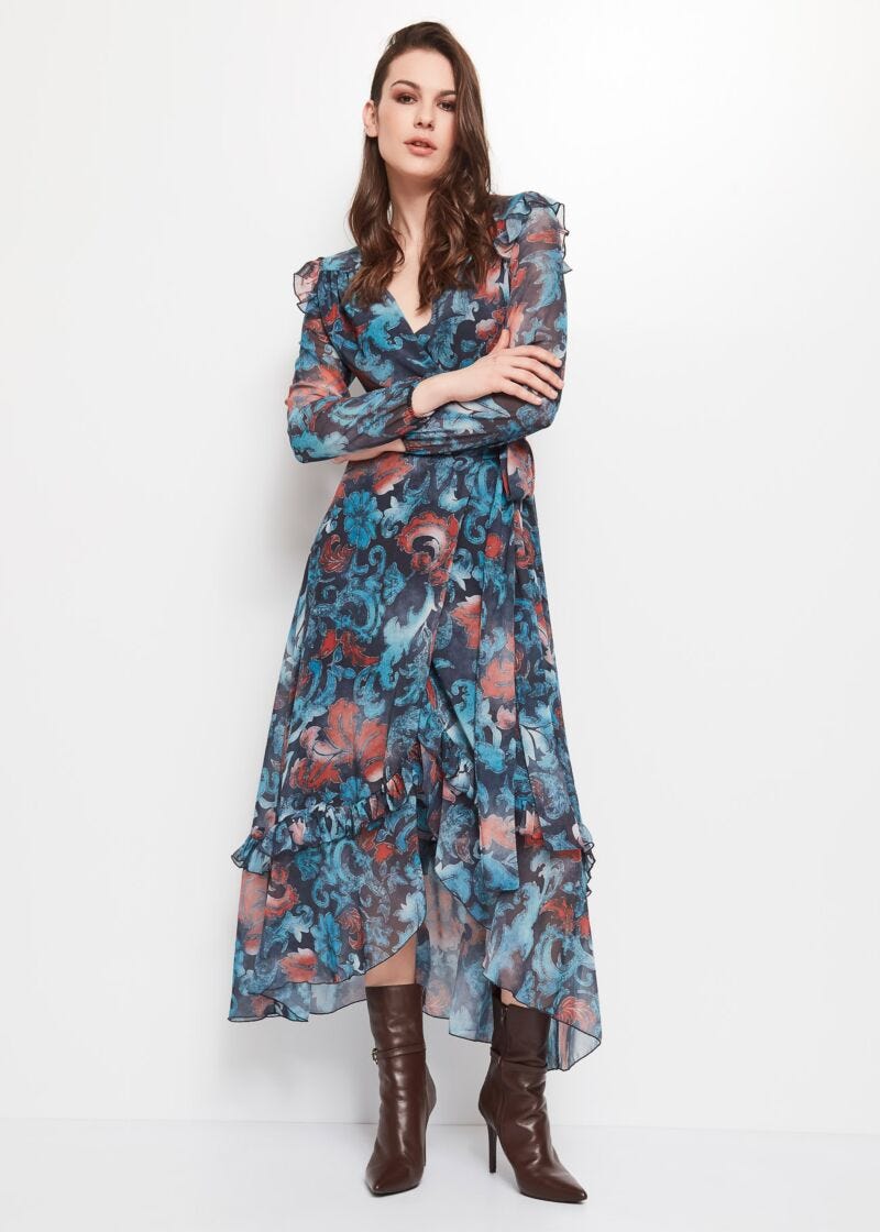 Robe en crêpe georgette imprimé