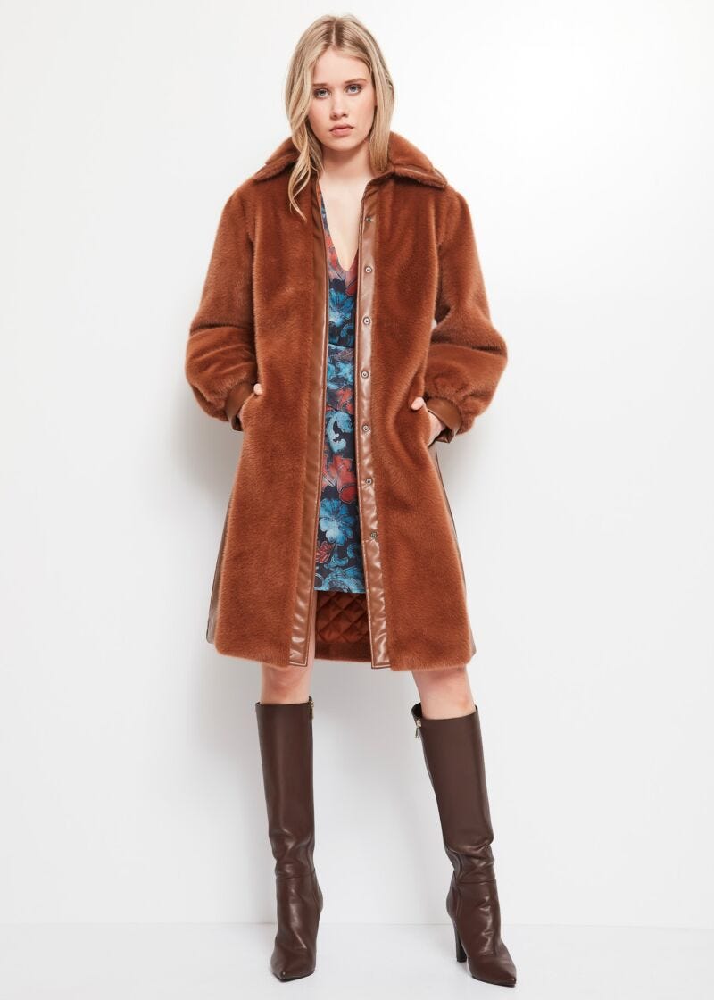 Faux fur coat