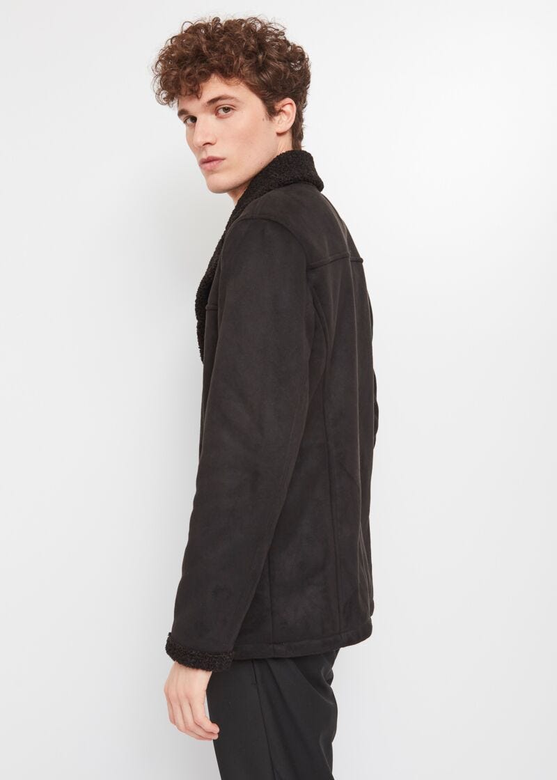 Blouson en cuir velours