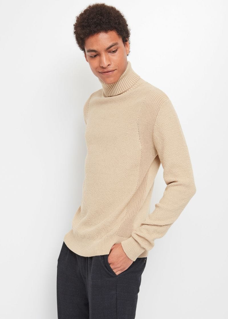 Wool blend polo neck jumper