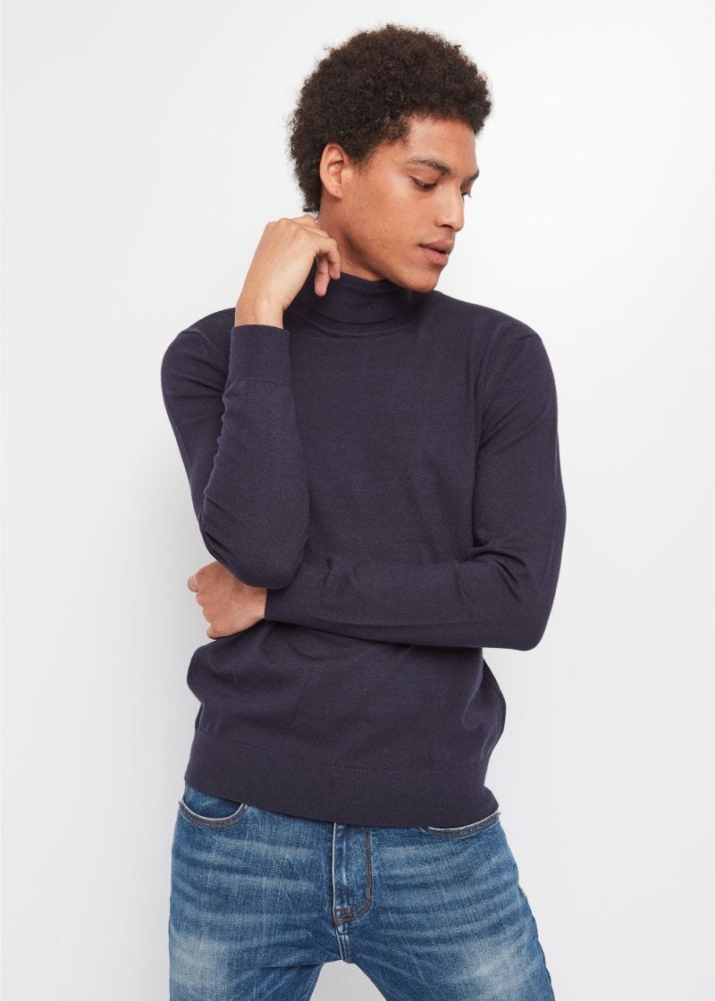 Knitted polo neck jumper