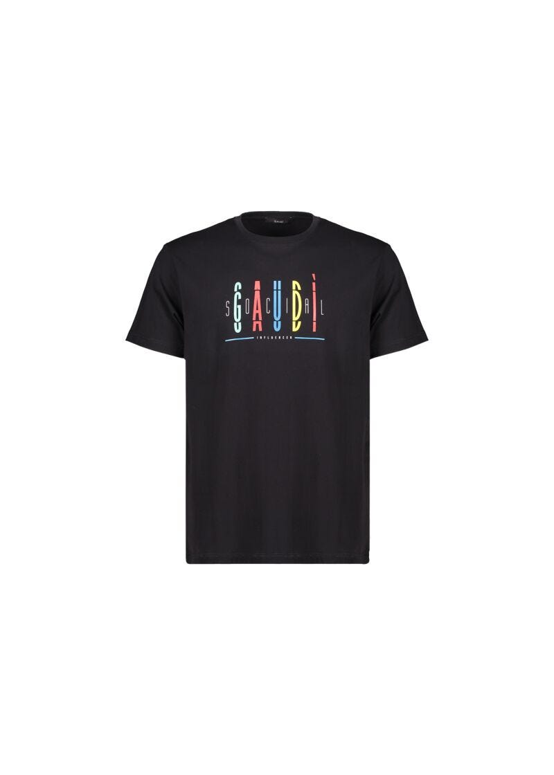 T-shirt con logo multicolor