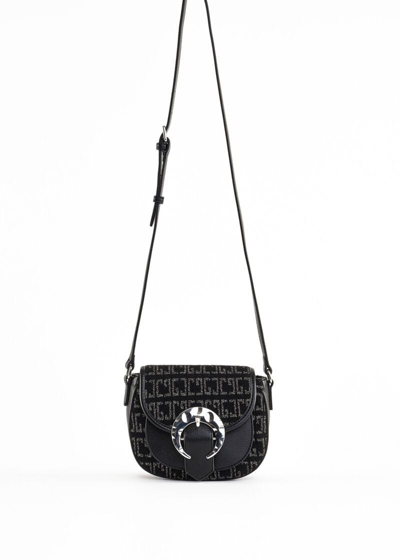 Crossbody in simil pelle e tessuto lurex