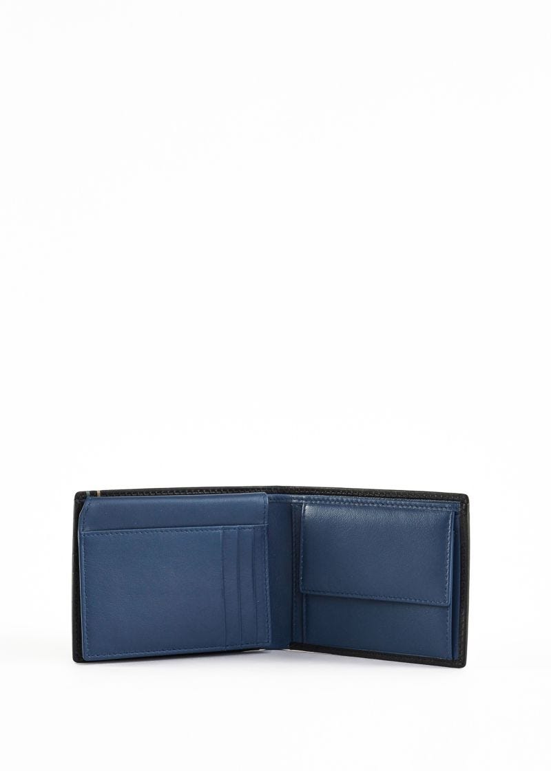 Wallet with coloured stitching