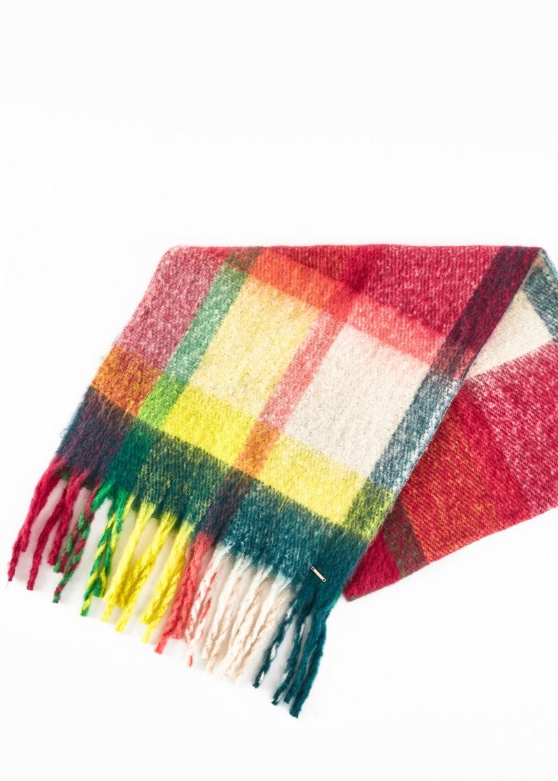 Multicolour check scarf