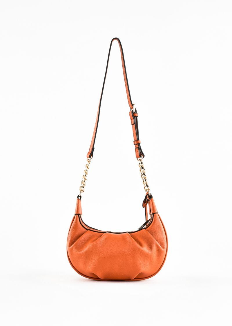Pleated faux leather crossbody bag
