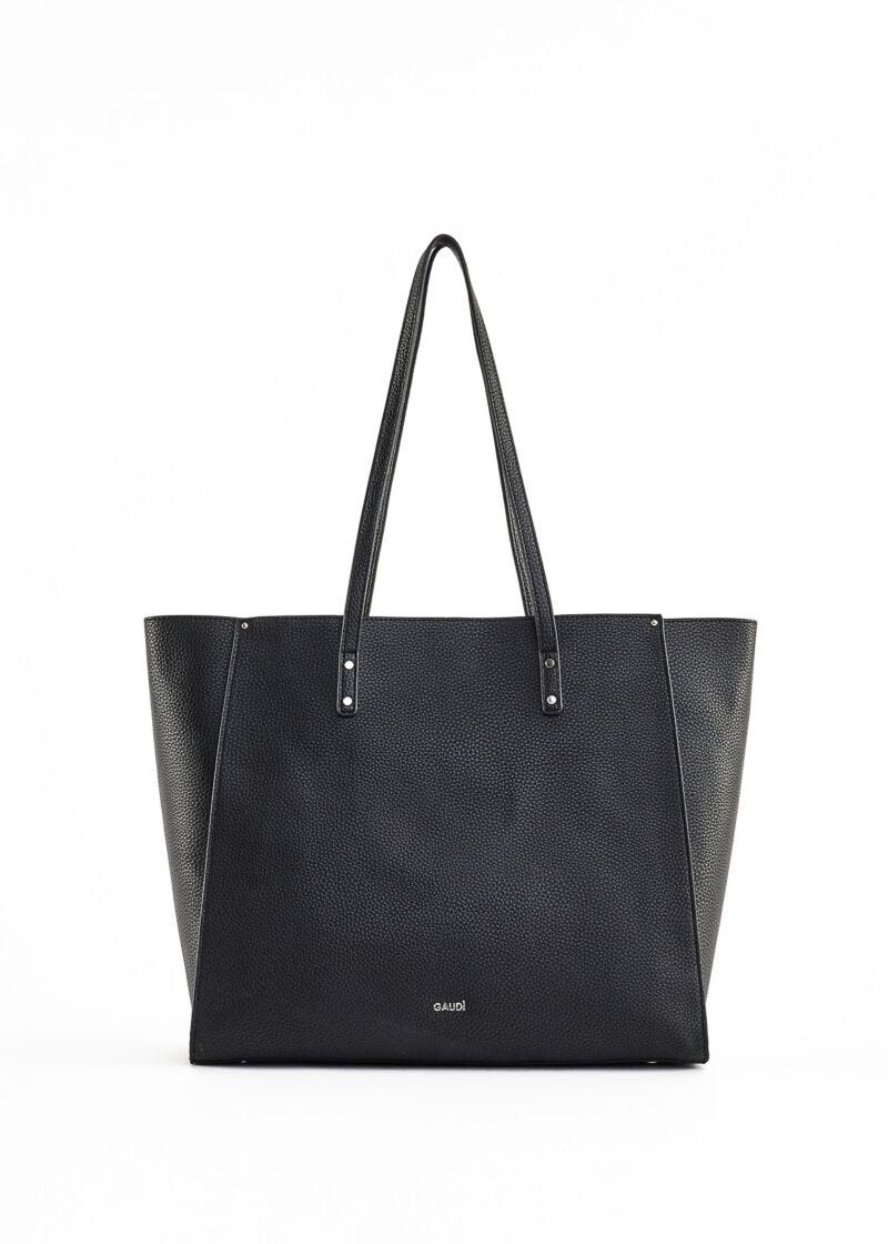 Faux leather shopper bag