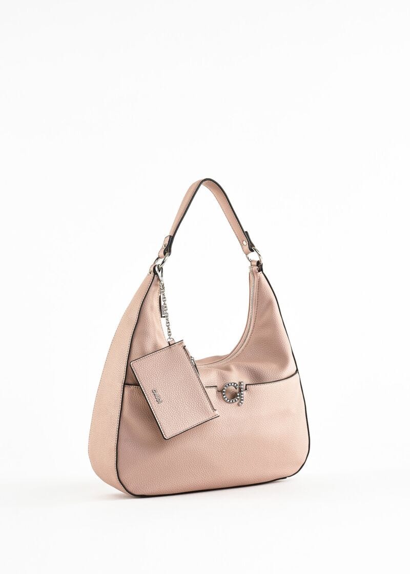 Faux leather hobo bag