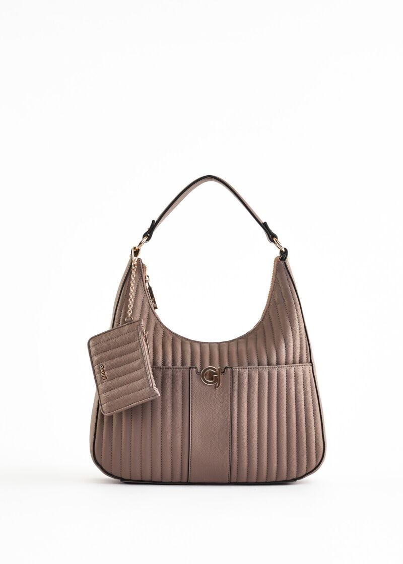 Pleated quilted hobo bag