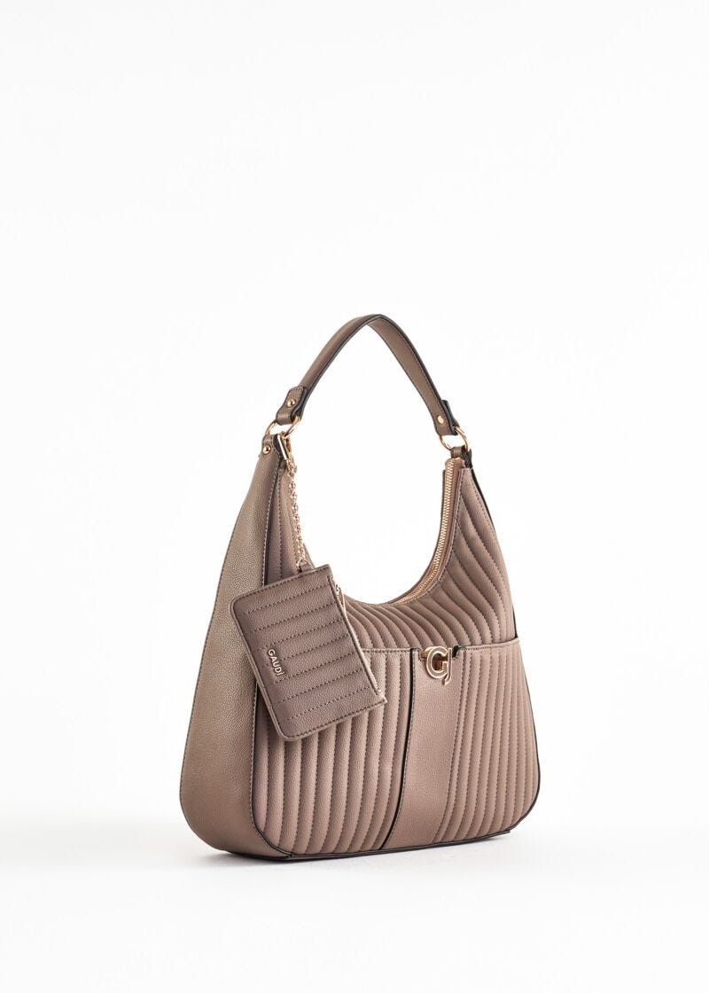 Pleated quilted hobo bag