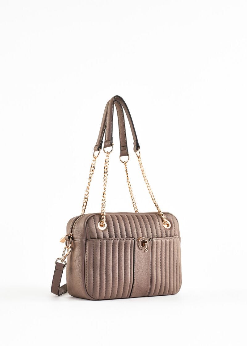 Pleated quilted shoulder bag