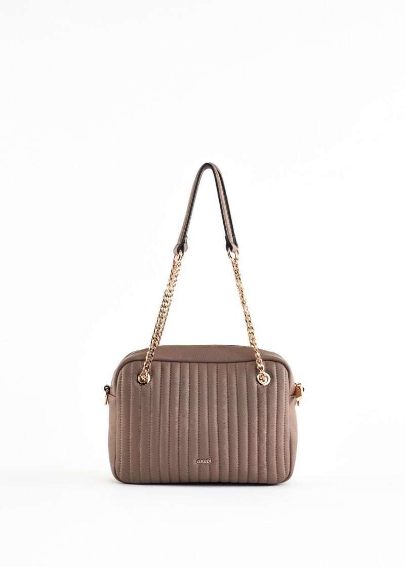 Pleated quilted shoulder bag