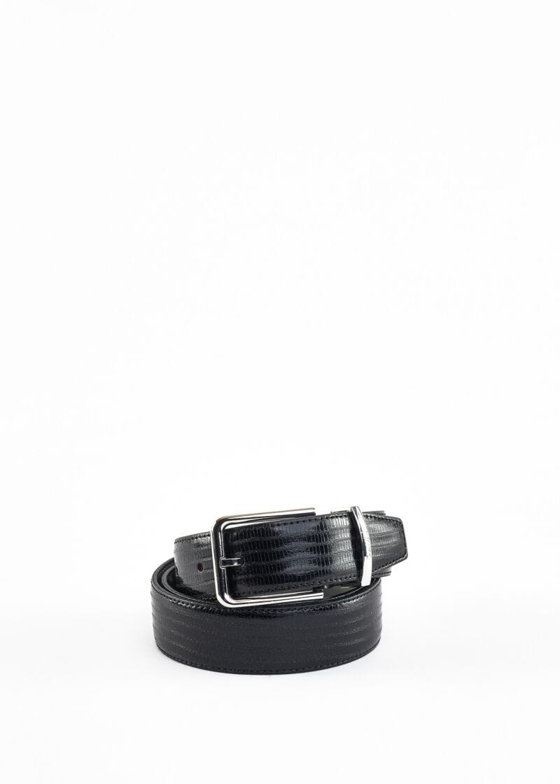 Printed leather belt