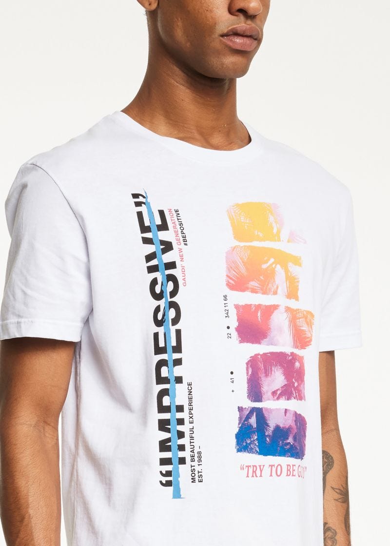 T-shirt con stampa multicolor