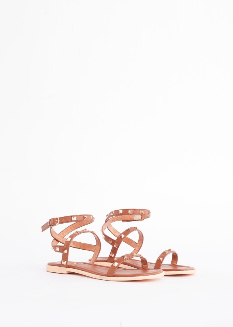 Flat studded sandals